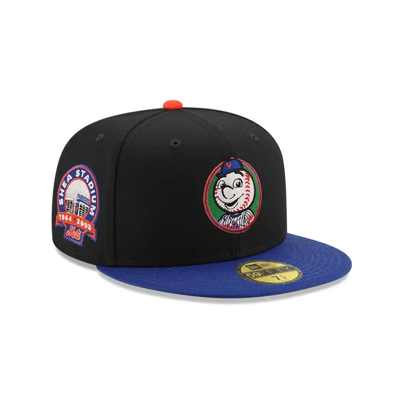 New York Mets Mr. Met Mascot Black-and-Royal Shea Stadium 59Fifty Fitted Cap