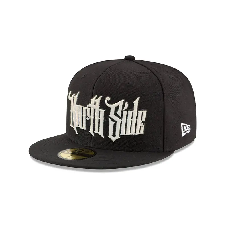 North Side Graffiti-Font Black on White 59Fifty Fitted Cap