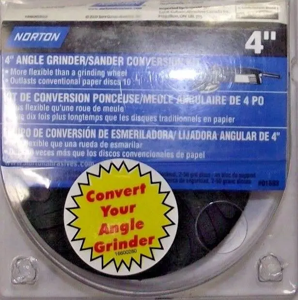 Norton 01683 Angle Grinder to Sander Conversion Kit – 4″ Disc Attachment System