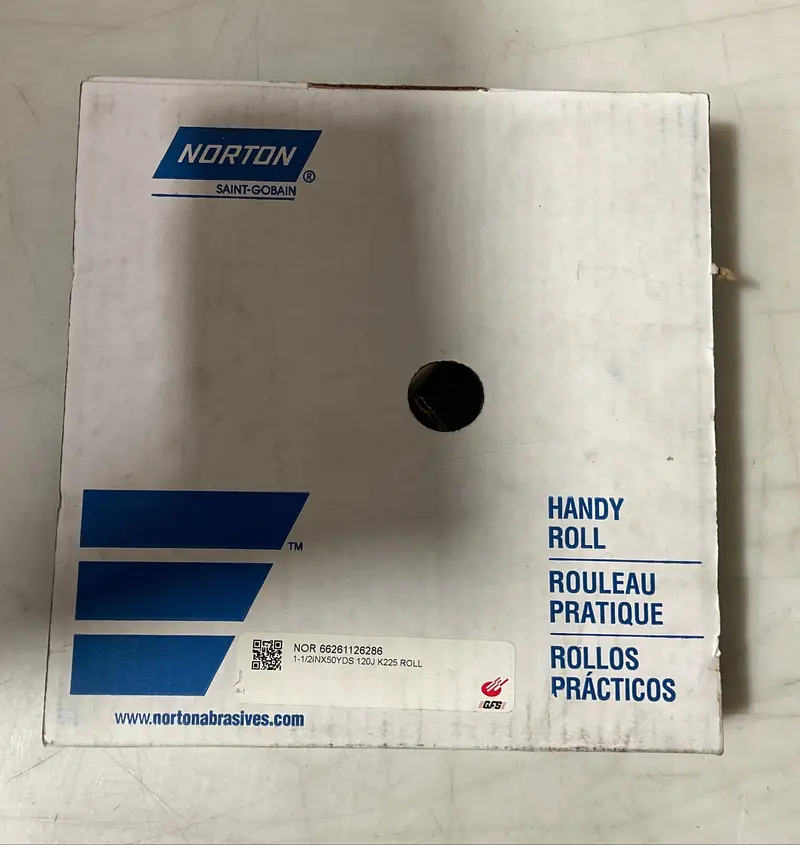 Norton P120 Grit Handy Roll Sandpaper — 1.5-Inch x 50-Yard, Premium Aluminum Oxide (Model 26286)