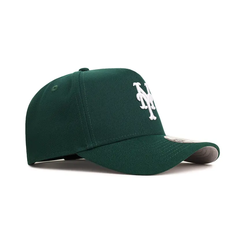 NY Mets Dark Green-on-White 9Forty A-Frame Snapback