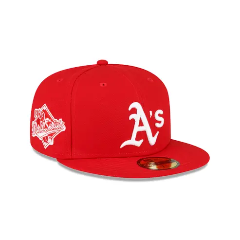 Oakland Athletics 1989 World Series Scarlet, Red & White Side Patch 59Fifty Cap