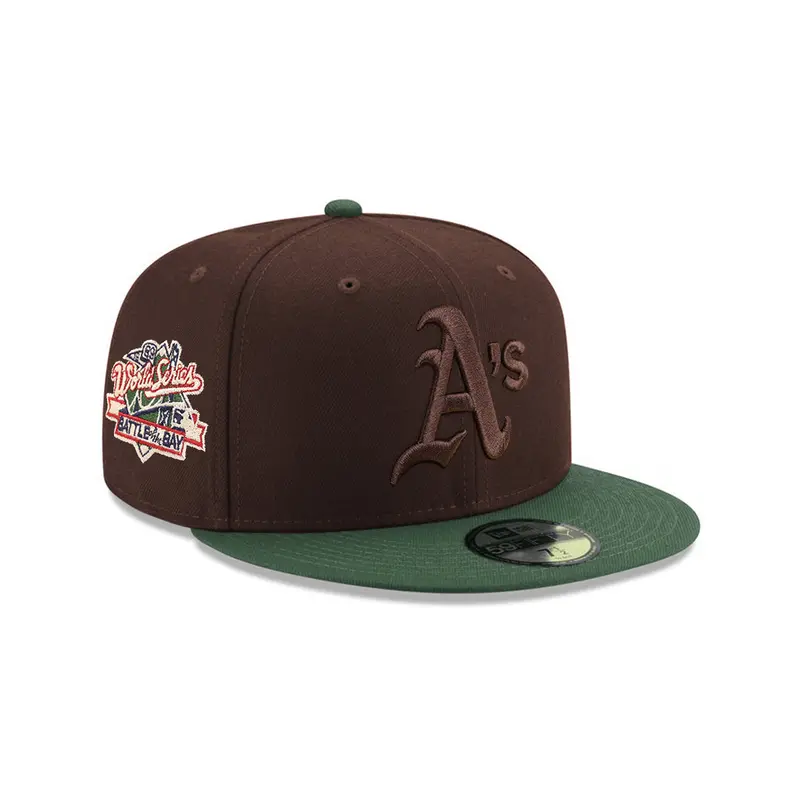 Oakland Athletics 1989 World Series SP 59Fifty Fitted – Brown & Pine Green Two-Tone