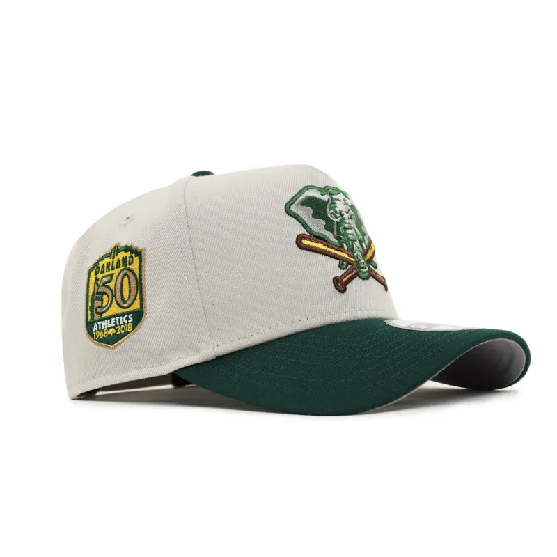 Oakland Athletics 2-Tone Stone Green & Black 50th Anniversary 9Forty A-Frame Snapback