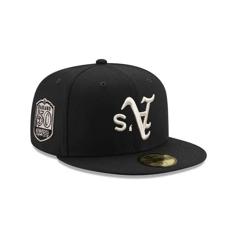 Oakland Athletics 50th Anniversary Upside-Down Black SP 59Fifty Cap