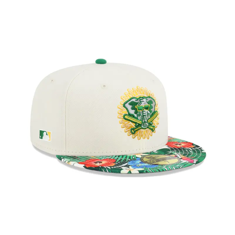 Oakland Athletics Chrome Floral Two-Tone MLB Batterman Special Edition 59Fifty Fitted Hat