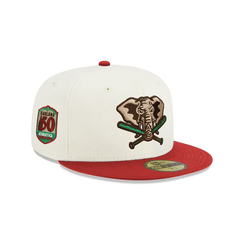 Oakland Athletics Fitted Cap – Chrome Pinot Two-Tone Honoring 50 Years