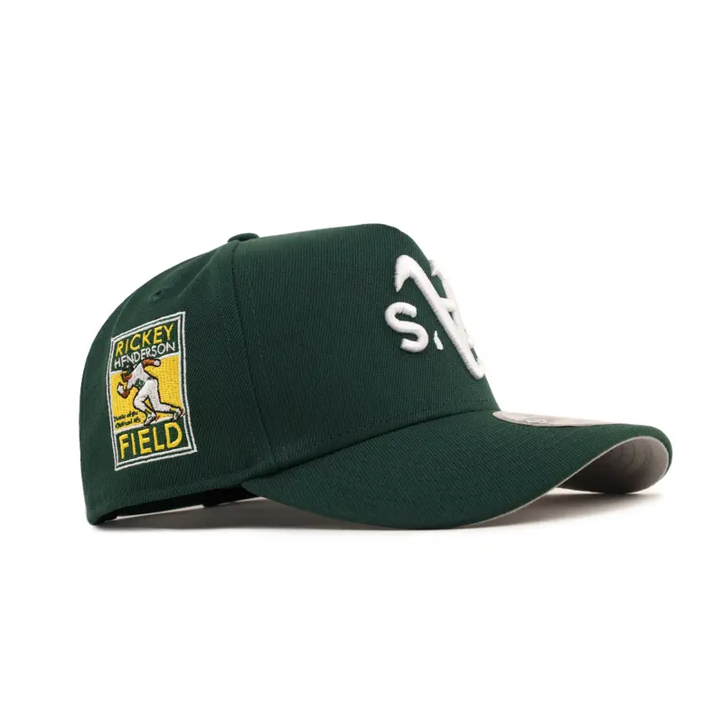 Oakland Athletics Rickey Henderson Upside-Down Green Snapback Hat
