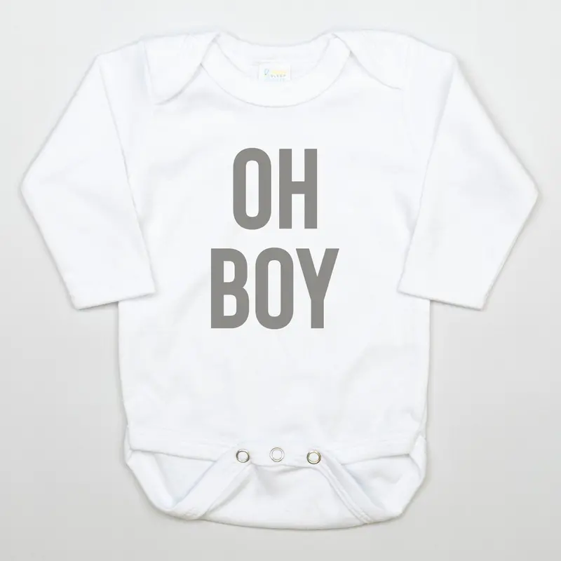 Oh Boy Gray Infant Bodysuit