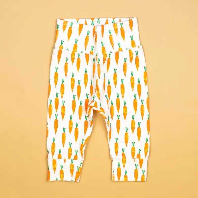 Organic Cotton Carrot-Print Leggings for Babies