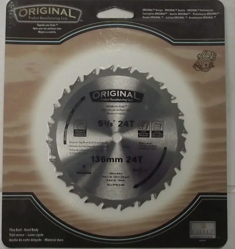 Original 00021 Circular Saw Blade – 5-3/8″, 24-Tooth Carbide-Tipped (Japan-Made)