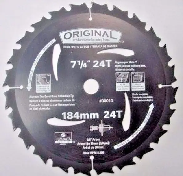 Original Carbide-Tipped Teflon-Coated Saw Blades – 7-1/4″ × 24″, Non-Stick Coating