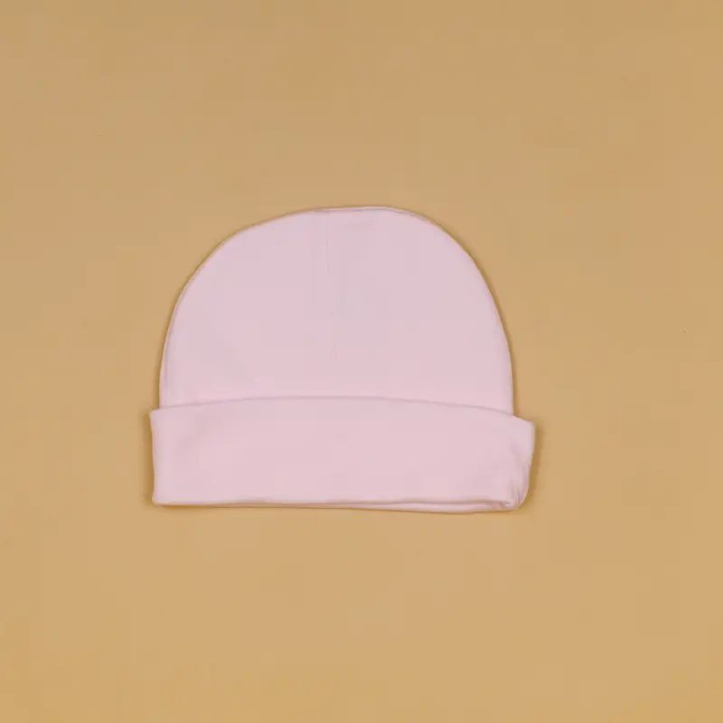 Pastel Pink Knit Beanie for Newborns – Soft Cotton Hat