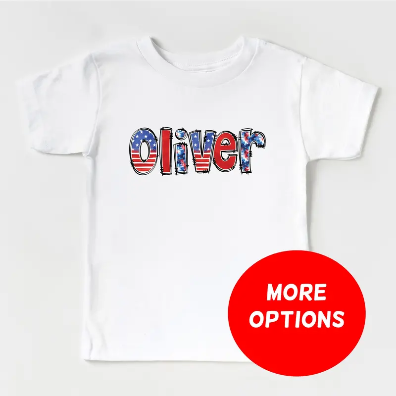 Patriotic Custom Name Kids T-Shirt