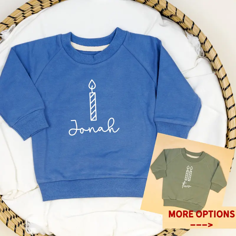 Personalized Name + Birthday Candle Sweatshirt
