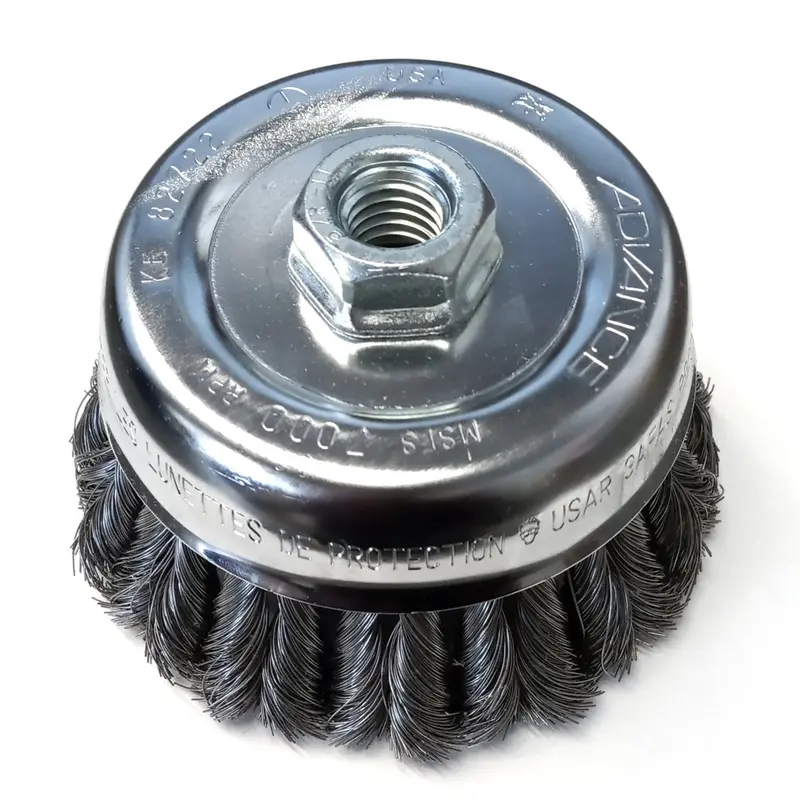 Pferd 82722 5″ Knot Cup Brush with .014 CS Wire – 5/8″-11 Thread, Combitwist Design