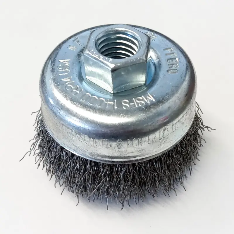 Pferd Crimped Wire Cup Brush – 2-3/4″, .014″ CS Wire, 5/8-11 Thread, Made in USA