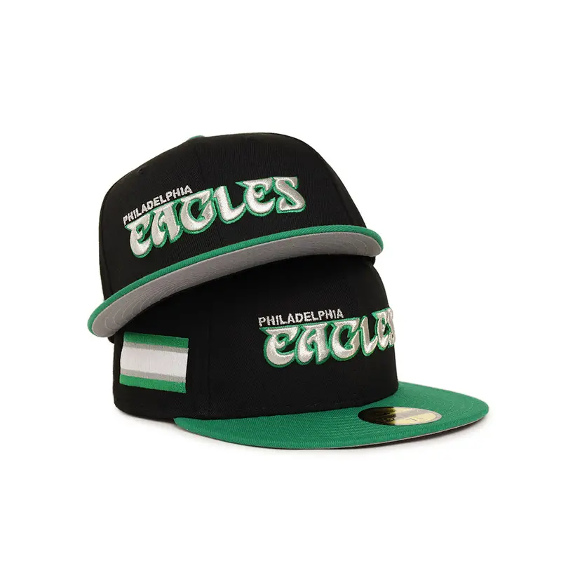 Philadelphia Eagles Two-Tone Flag Stripe Fitted Cap – Black & Green SP 59Fifty