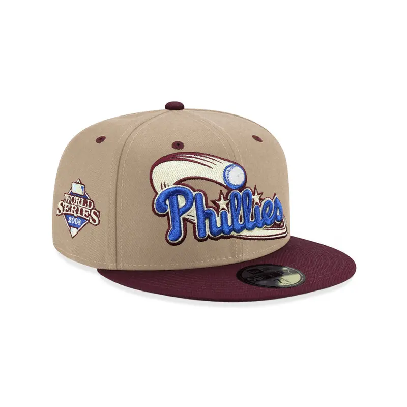Philadelphia Phillies 2-Tone Camel & Maroon 2008 World Series 59Fifty Fitted Cap