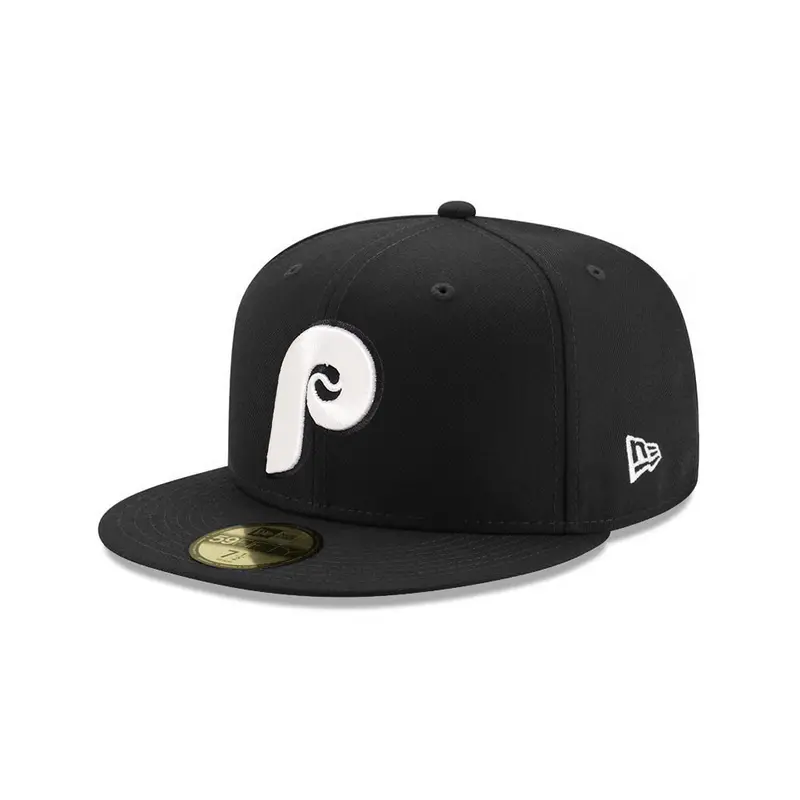 Philadelphia Phillies Bold Black-on-White 59Fifty Fitted Cap