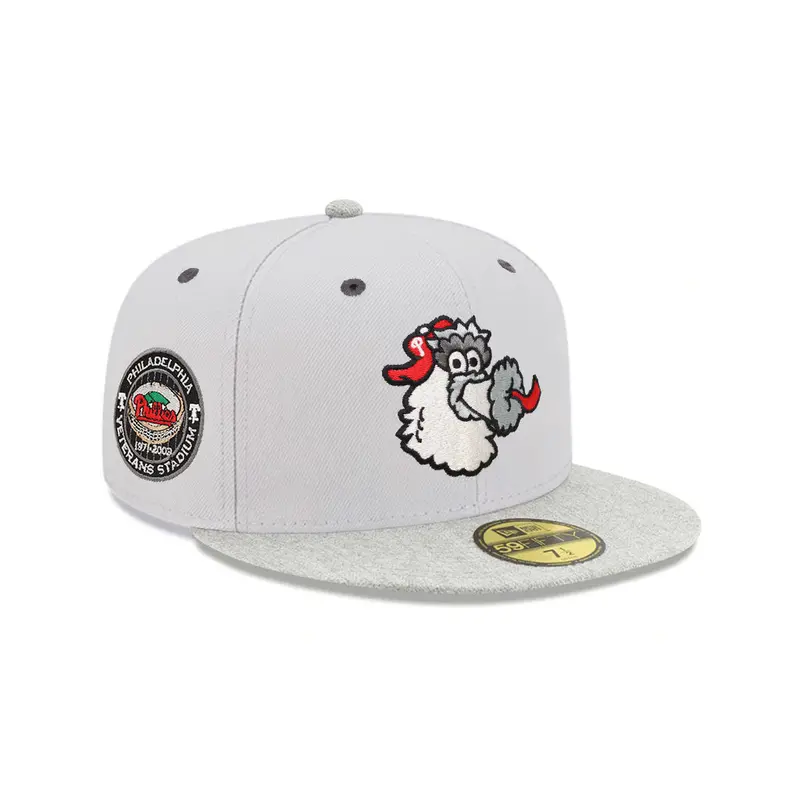 Philadelphia Phillies Fitted Cap – Heather Gray Two-Tone with Veterans Stadium Tribute Patch