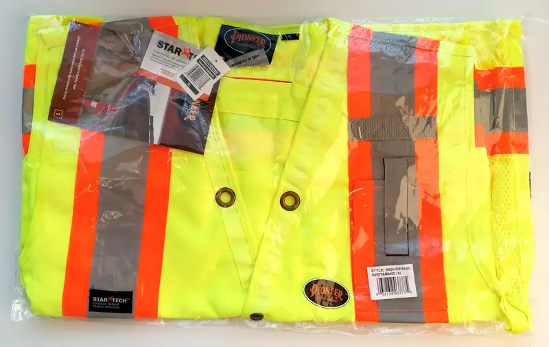 Pioneer HV Surveyor Safety Vest — High-Visibility Yellow/Green, Size X-Large (Model V1010140U-XL)