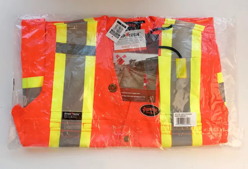 Pioneer HV Surveyor Safety Vest — Reflective Yellow/Green Design, Size Large (Model V1010350U-L)