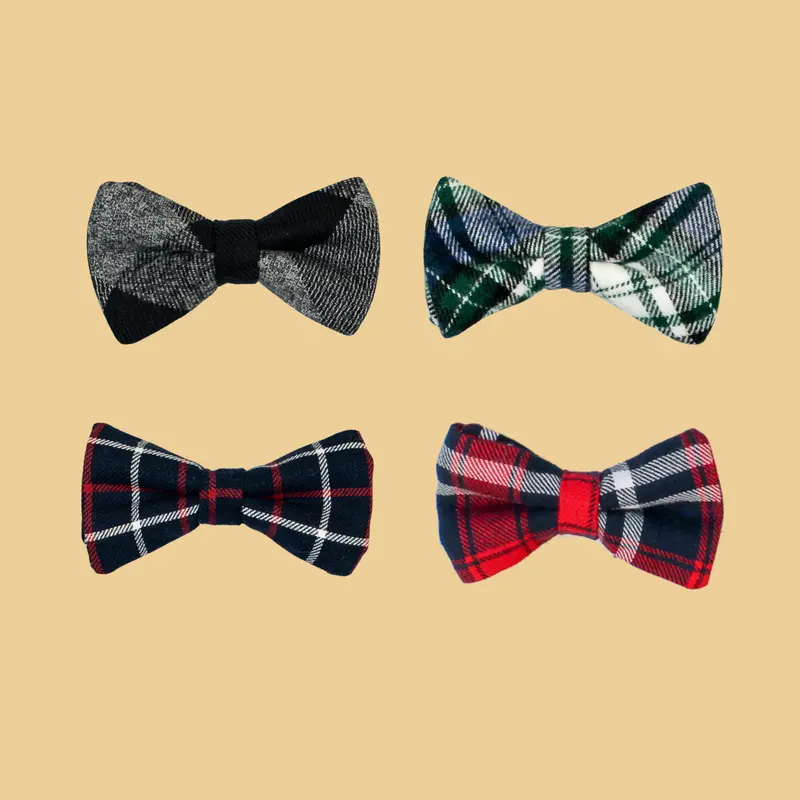 Plaid-Design Snap-On Infant Necktie