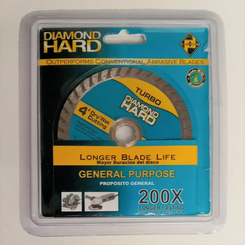 Planet Diamond 4″ Turbo Diamond Saw Blade – 200X Hardness for Masonry and Concrete
