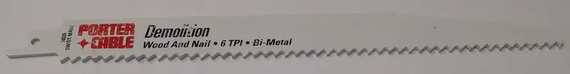 PORTER-CABLE 9″ Bi-Metal Reciprocating Blade – 6 TPI for Demolition Work