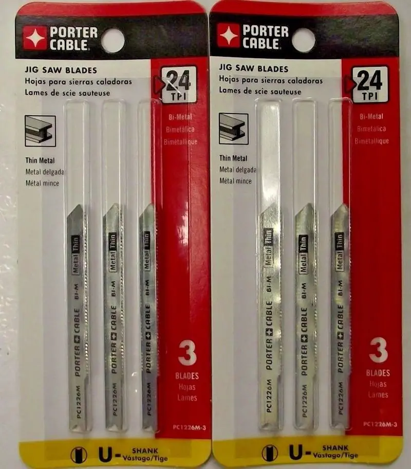 Porter-Cable Bi-Metal Jigsaw Blades – 24 TPI, Metal-Cutting, 2–3 Packs (PC1226M-3)