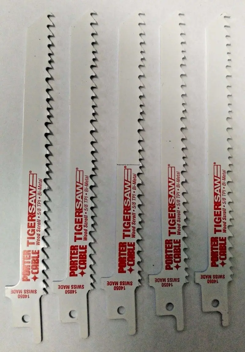 Porter-Cable Bi-Metal Tiger Saw Blades – 6″, 5/8 TPI (5-Pack)