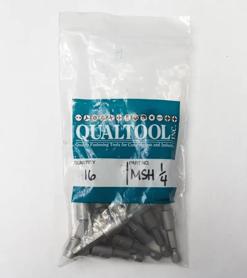 Qualtool Magnetic Nut Setter — 1/4-Inch Drive, 1-5/8-Inch Length, 21-Piece Kit, USA-Made (MSH1/4)
