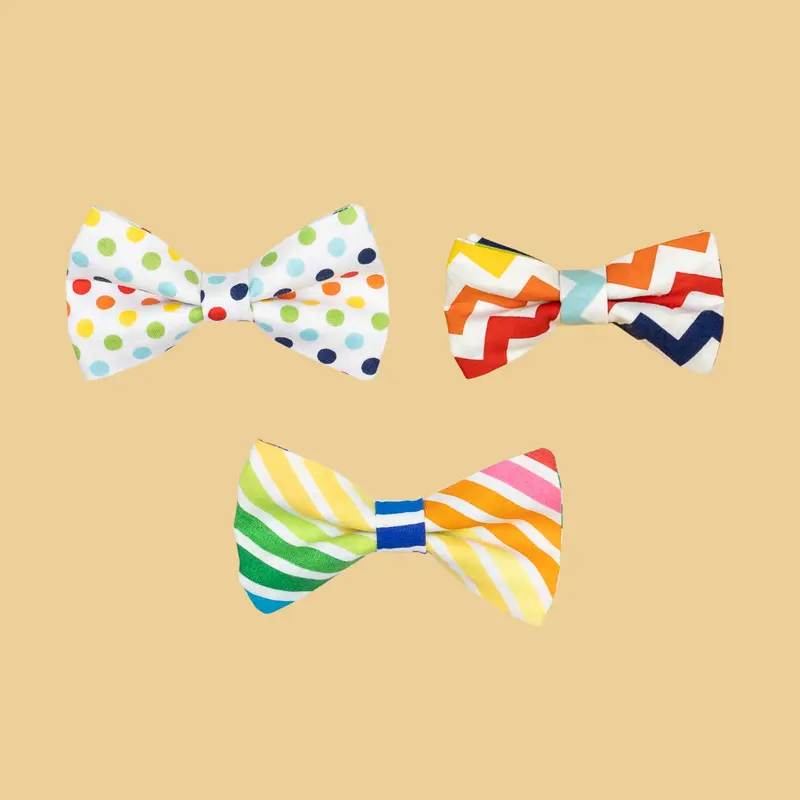 Rainbow-Colored Snap-On Tie for Festive Occasions