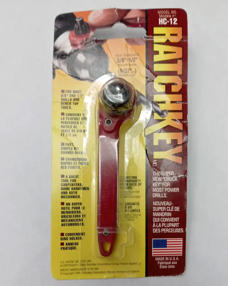 Ratchkey HC-12 Pilot Ratcheting Chuck Key — 9/32″ Pilot, Fits 3/8″–1/2″ Chucks (USA-Made)