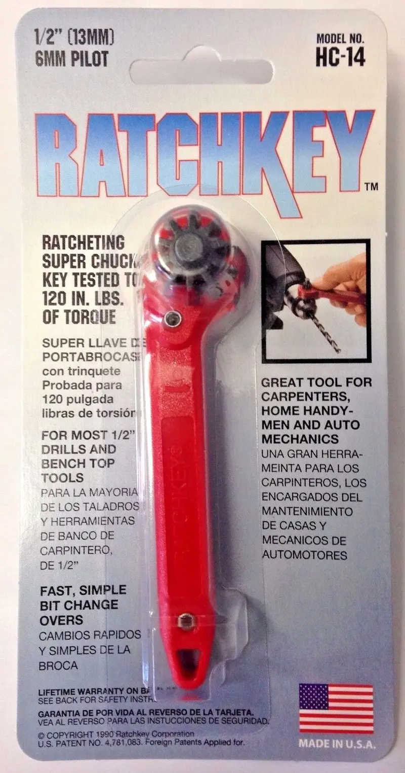 Ratchkey HC-14 Chuck Key – Compatible with Jacobs K-32 Series, 1/2″ (13mm) Size with 6mm Pilot