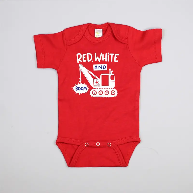 Red White BOOM Red Patriotic Bodysuit