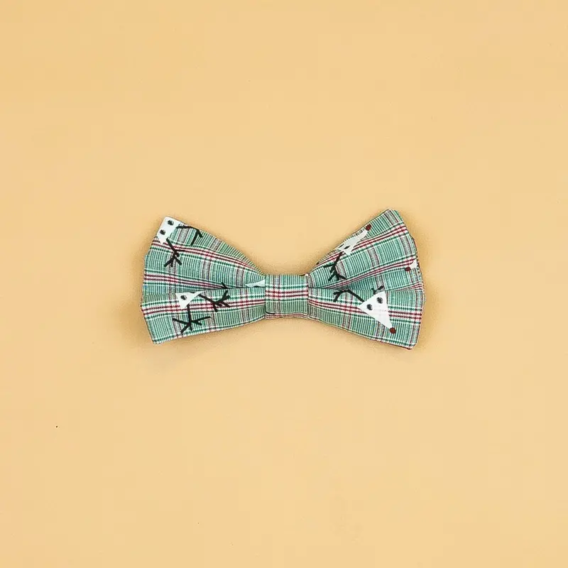 Reindeer Print Snap-On Bowtie Accessory