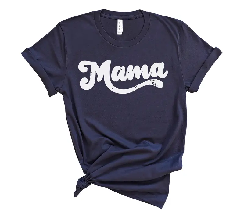 Retro MAMA Graphic Navy T-Shirt