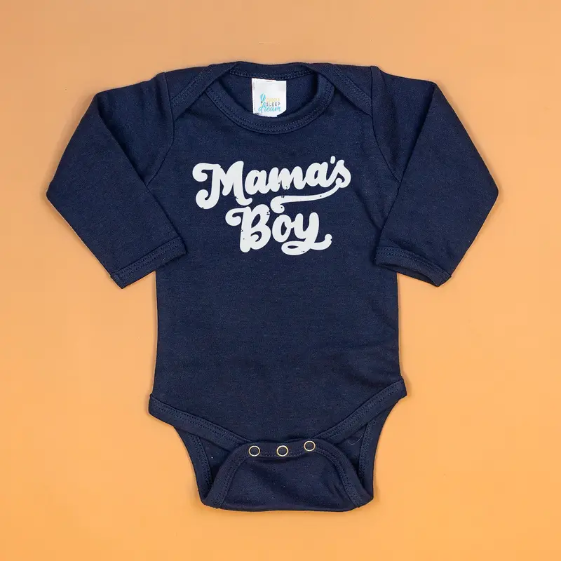 Retro ‘Mama’s Boy’ Navy Infant Bodysuit