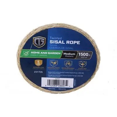 Richelieu Twisted Sisal Rope – 1,500 ft, Natural Fiber, Heavy-Duty (Model 642101)