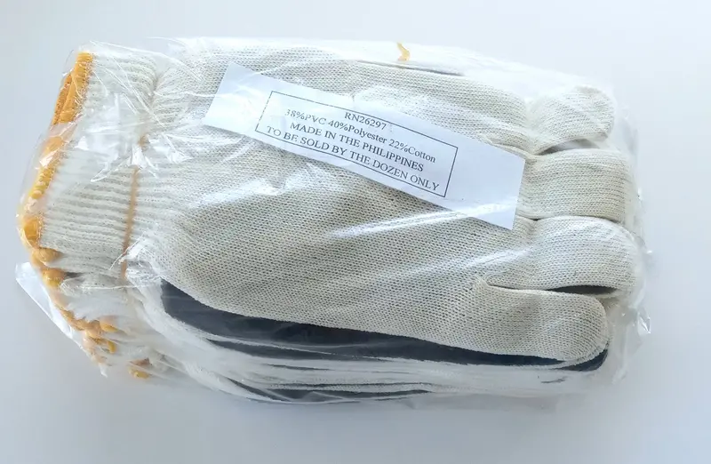 RN26297 Lightweight Thin-Knit Work Gloves – Cotton/Polyester Blend (12 Pairs)