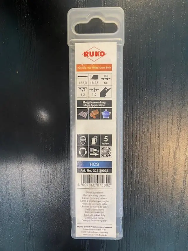 RUKO Reciprocating Saw Blades – 6 TPI, High-Carbon Steel, 5-Pack, Ideal for Metal & Wood