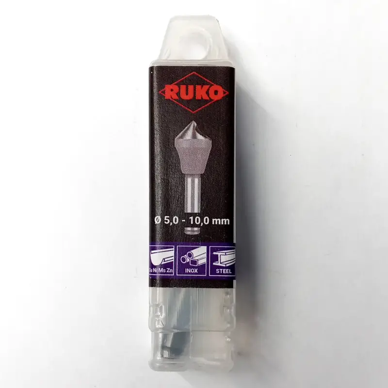 RUKO Slotted Taper & Deburring Countersink – 5.0 × 10.0 mm, 90° HSS, DIN Standard, Germany