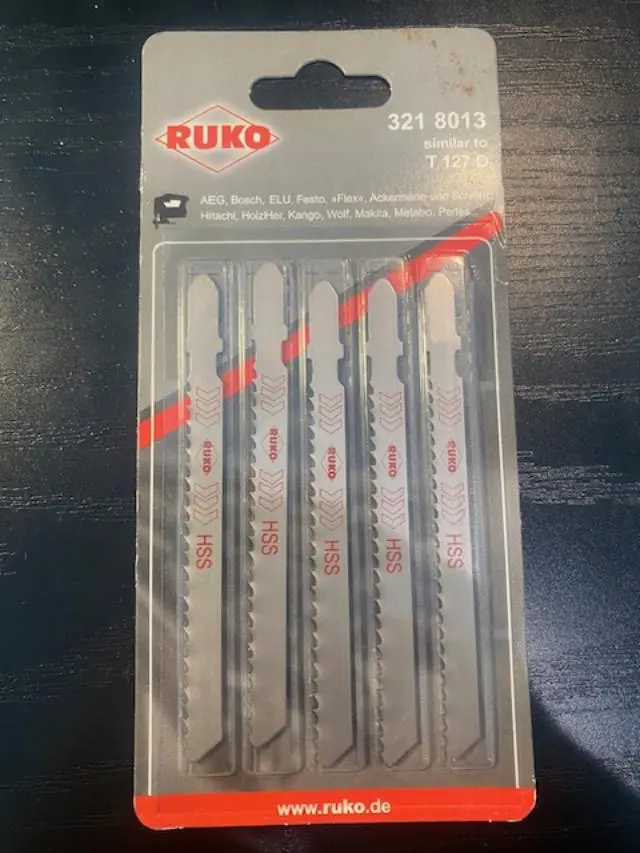 Ruko T-127 T-Shank Jigsaw Blades – 5-Piece Set, Precision Ground (Germany)