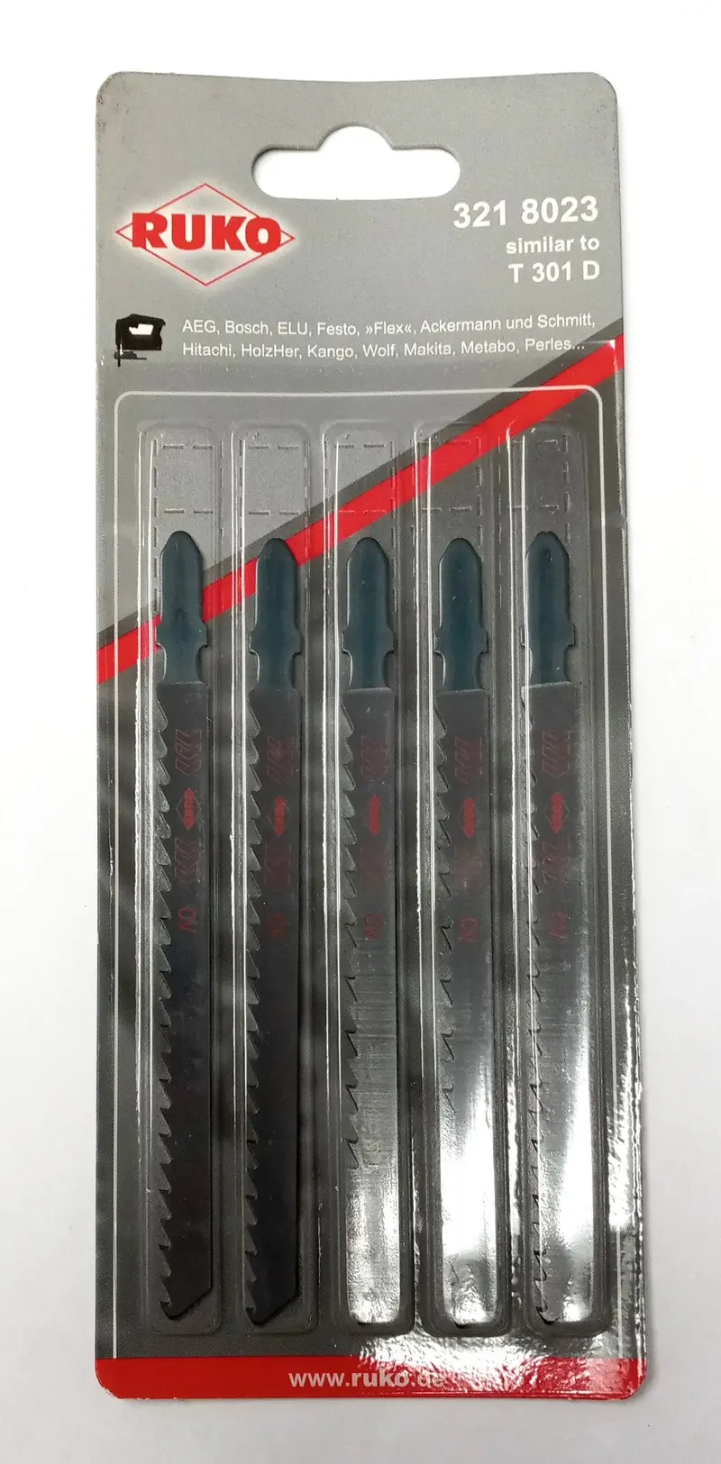 RUKO T-Shank Jig Saw Blades – T-301D, General Purpose, 5-Pack, Made in Germany