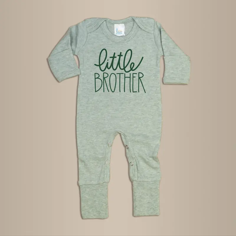 Sage Green Little Brother Romper with Green Accents
