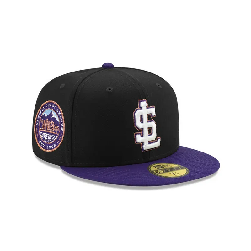 Salt Lake Bees Black & Purple Pacific Coast League 59Fifty Fitted Cap