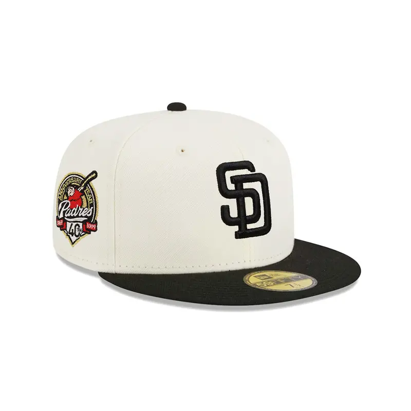 San Diego Padres 40th Anniversary Chrome-Black Two-Tone 59Fifty Fitted Cap