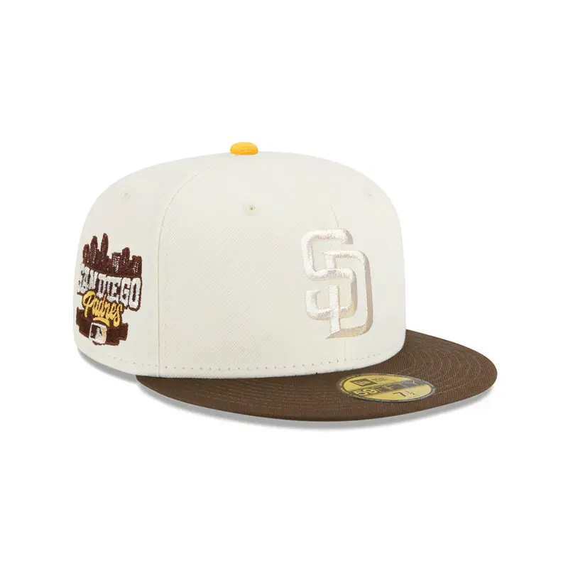 San Diego Padres Cityscape Fitted Cap – Chrome Brown MLB Urban Style